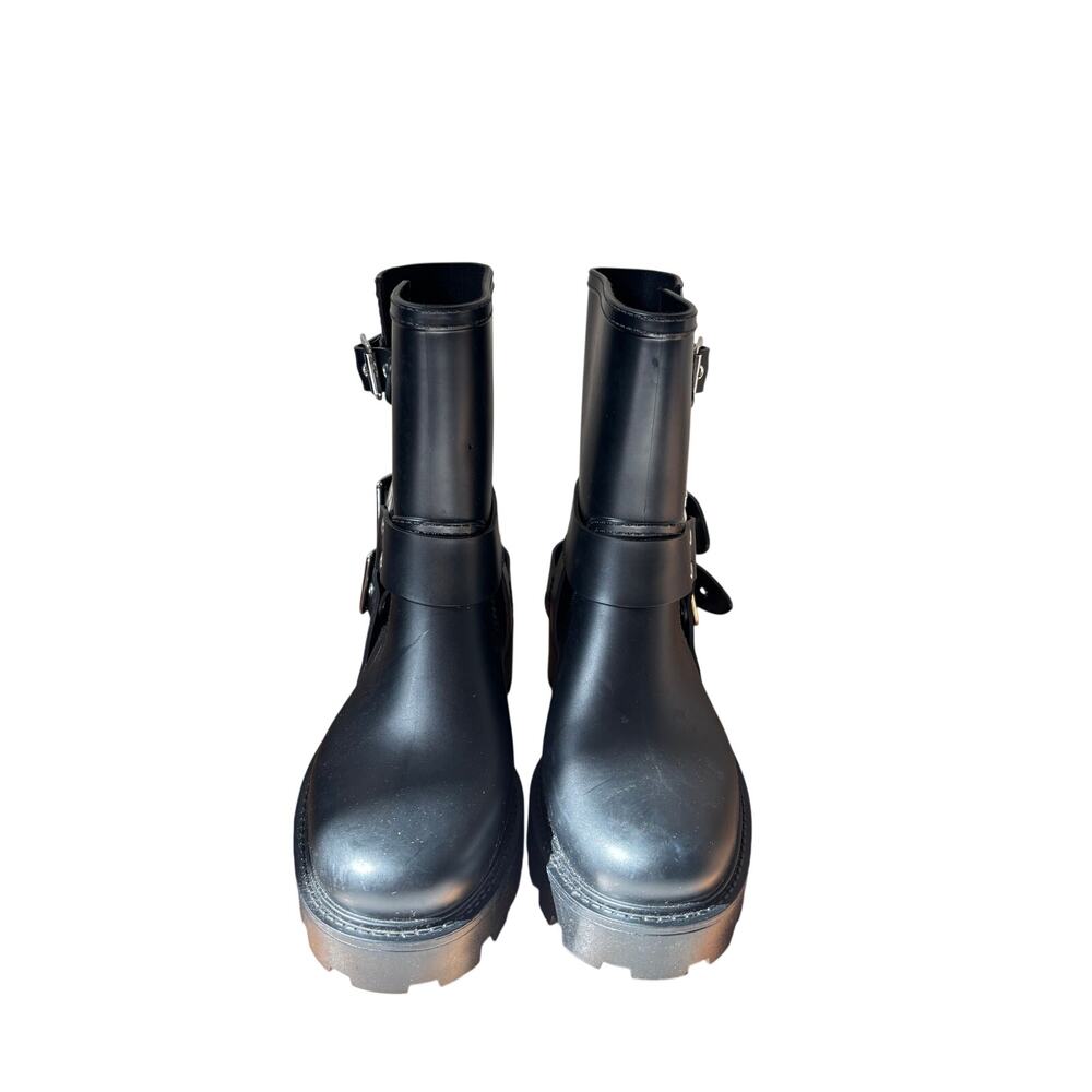 Jeffrey Campbell Black Buckle Moto Boots Size 6 - Picture 3 of 9